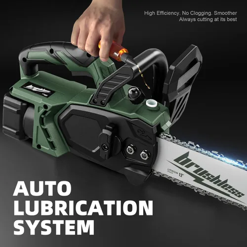 Miniatura 5 de Motosierra sin escobillas de 12" de 20V, motosierra eléctrica inalámbrica, motosierra portátil de mano, motosierras para poda de ramas y corte