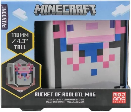 Paladone Taza Bucket of Axolotl – Producto oficial de Minecraft, taza de café de cerámica, regalo para jugadores, taza coleccionable de 13.5 fl oz