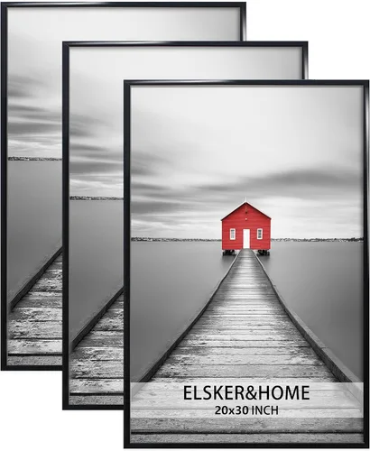 Miniatura 18 de ELSKER&HOME 18x24 Marco para Póster 3 Pack, Marco Plateado para Montaje Horizontal o Vertical en la Pared, Resistente y a Prueba de Arañazos