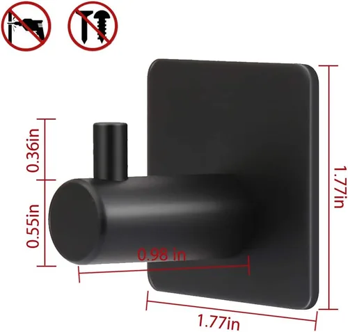 Miniatura 5 de ShineMe Ganchos adhesivos, ganchos de pared de acero inoxidable 304 resistentes para colgar abrigos, ganchos para toallas y llaves, para baños
