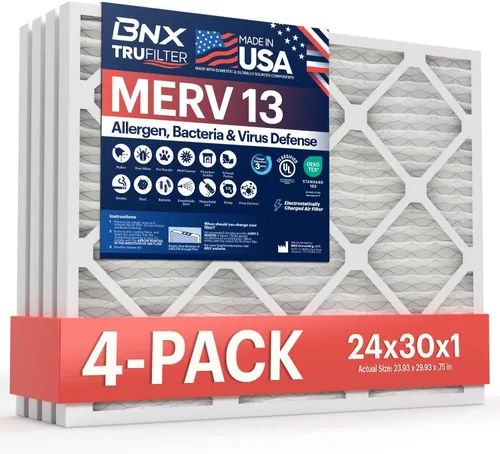 Miniatura 28 de BNX TruFilter - Filtro de aire 10 x 10 x 1 MERV 13, electrostático plisado, para aire acondicionado, HVAC y hornos, para alergias, polen, moho