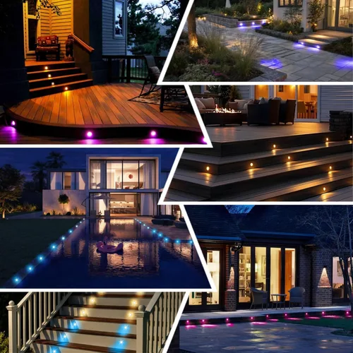Miniatura 8 de FVTLED Kit de luces LED para cubierta, 20 piezas Φ1.22 D31 WiFi control de teléfono inteligente de bajo voltaje empotrado RGBW iluminación de Rgbw