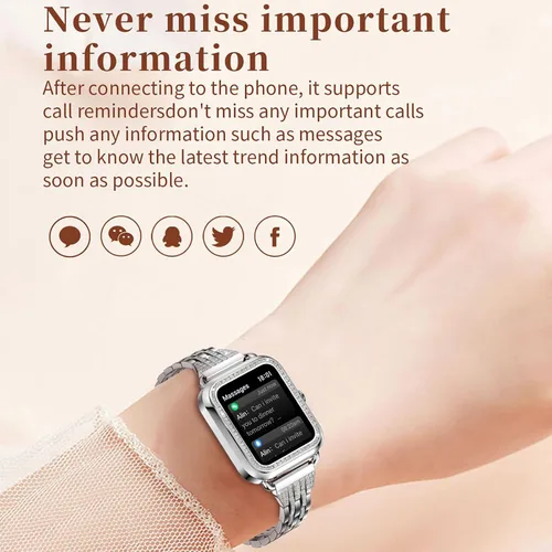 Miniatura 5 de Yihou Relojes inteligentes para mujer para Android iOS (hacer llamadas), monitor de actividad física con monitor de presión arterial de frecuencia