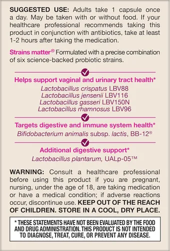 Miniatura 10 de Jarrow Formulas Fem-Dophilus Probióticos avanzados de 10 mil millones de UFC con 6 cepas respaldadas por la ciencia, para apoyo vaginal, urinario