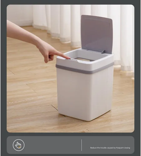 Miniatura 4 de Surakey Cubo de basura inteligente sin contacto con tapa recargable de 12 litros con sensor de movimiento automático, cubo de basura eléctrico