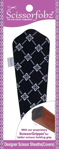 Miniatura 65 de Fundas protectoras para tijeras de diseñador, 4 unidades, tamaño surtido, diseño floral victoriano azul #4-304 Jardín floral victoriano azul