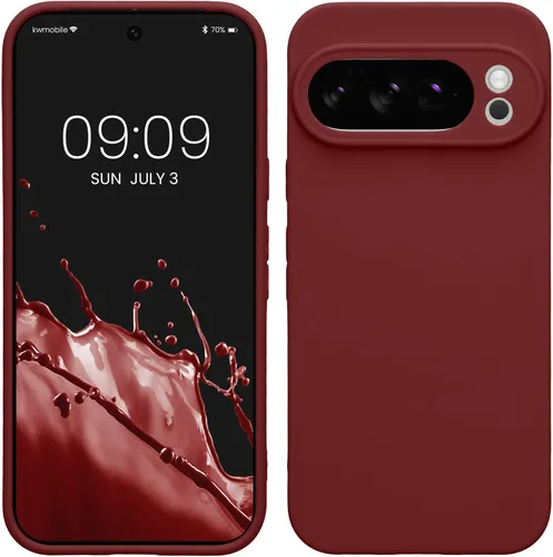 Miniatura 13 de kwmobile Funda compatible con Google Pixel 9 Pro - Funda protectora delgada de TPU para teléfono - Acabado mate suave - Negro mate