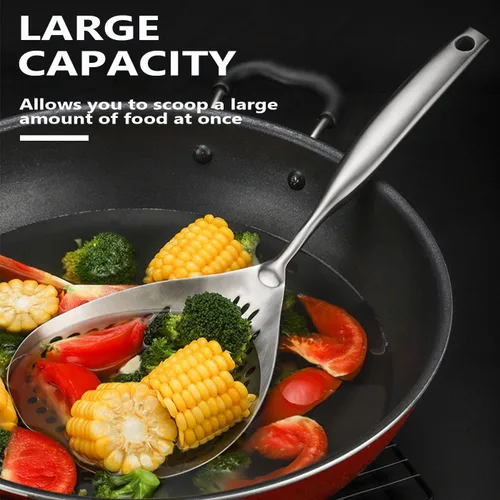 Miniatura 5 de KAYCROWN Cucharón Espumador con Ranuras, Cucharón Espumador de Acero Inoxidable 304, Colador de Araña para Cocinar y Freír, Colador de Pasta