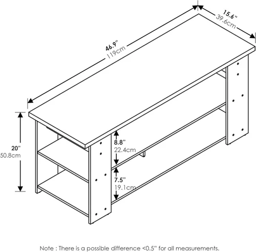 Miniatura 5 de Furinno JAYA - Soporte para TV, roble francés, gris/negro Roble Francés/Negro