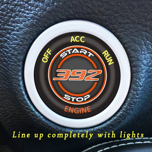 Miniatura 3 de TOOLEPIC - Cubierta de botón de arranque para Dodge Challenger Charger Durango, accesorios 2015-2025 - Kit de interruptor de encendido de arranque