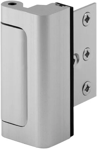 Miniatura 14 de Prime-Line U 11442 Cerradura de refuerzo de puerta – Añade alta seguridad adicional a tu hogar y evita la entrada no autorizada – Tope de 3 Latón