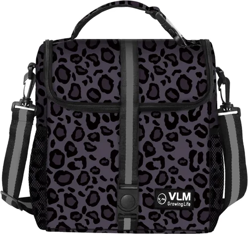 VLM - Bolsas de almuerzo para mujer, lonchera de diseño floral, con aislamiento, a prueba de fugas y con correa ajustable para el hombro, bolsa