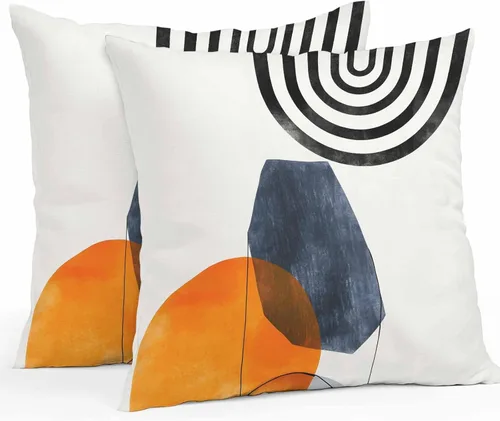 Miniatura 15 de Funda de almohada de invierno para exteriores, impermeables, paquete de 2 fundas de cojín con diseño de copos de nieve en acuarela de Navidad