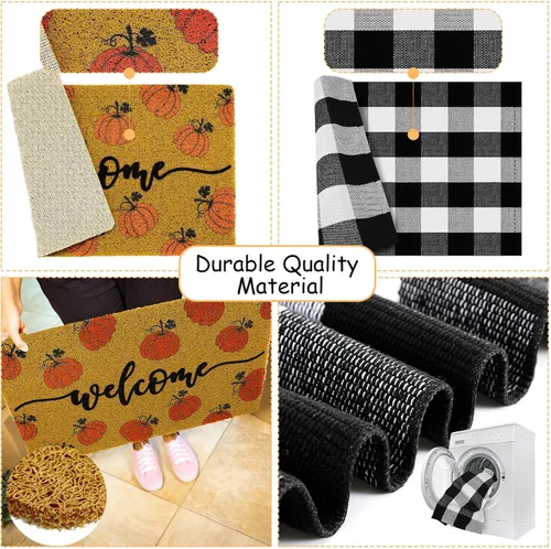 Miniatura 4 de Fabbay 2 tapetes de calabaza de otoño para puerta de Acción de Gracias, otoño, bienvenida, al aire libre, felpudo de calabaza en capas, alfombra a