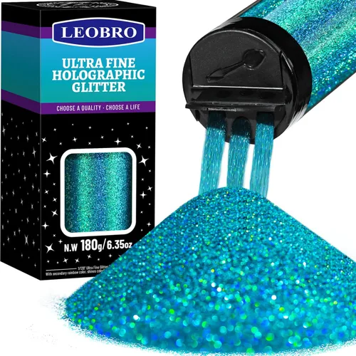 Miniatura 14 de Leobro - Purpurina dorada, 180g/6.35oz de purpurina fina holográfica dorada para resina, manualidades, vasos, uñas, cuerpo, decoraciones de fiesta