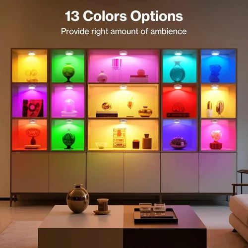 Miniatura 3 de Cadrim Luces de disco – LED que cambian de color, luces regulables debajo del gabinete con controles remotos inalámbricos para cocina (paquete de 1)