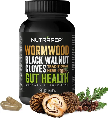 NutraPep Cápsulas de clavo de nogal negro de ajenjo, limpieza intestinal de desintoxicación natural, salud digestiva y apoyo intestinal, suplemento