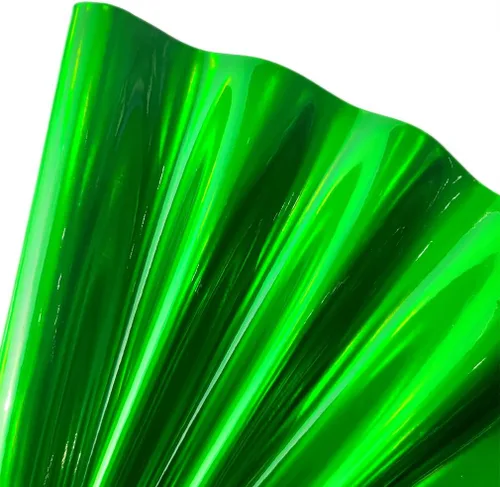 Miniatura 10 de 11.8"x53" Tela de cuero sintético holográfica, vinilo reflectante de espejo para lazos para el cabello, bolsas, manualidades de costura (Negro)