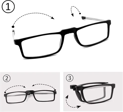 Miniatura 2 de GOOSEN Gafas de lectura para mujeres y hombres, llavero compacto plegable, gafas de luz azul con lentes transparentes, bisagra de resorte Opt 02: 1