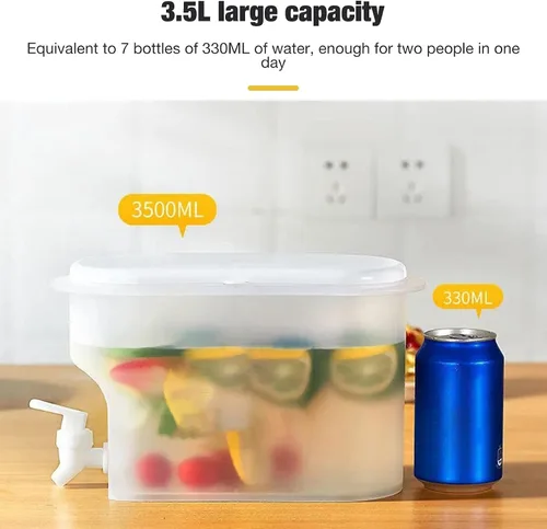Miniatura 3 de 2 tetera fría con grifo en el refrigerador, dispensador de bebidas heladas, dispensador de bebidas con espita, leche, dispensador de limonada
