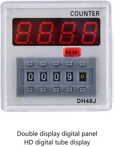 Miniatura 3 de Relé de contador digital DH48J-A Pantalla LED de 11 pines Relé de tiempo Configuración de conteo 1-999900 (24V AC/DC)
