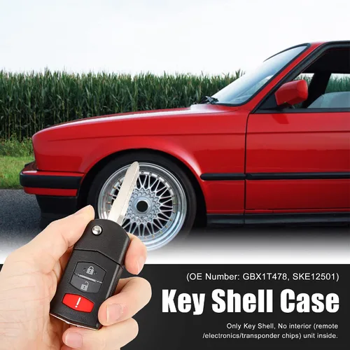 Miniatura 2 de X AUTOHAUX Nuevo reemplazo del coche llavero remoto llavero Shell caso BGBX1T478 para Mazda 2 3 5 Cx-7 Cx-9 3 teclas botón negro