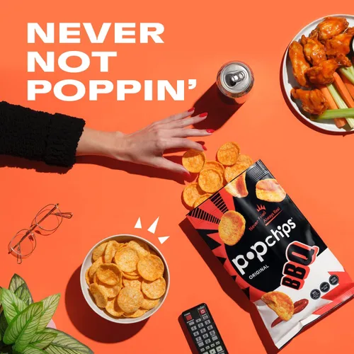 Miniatura 8 de Popchips Paquete variado – Papas fritas horneadas de 0.8 onzas, bolsa de aperitivos 10 de cada uno (BBQ, sal marina, crema agria y cebolla)