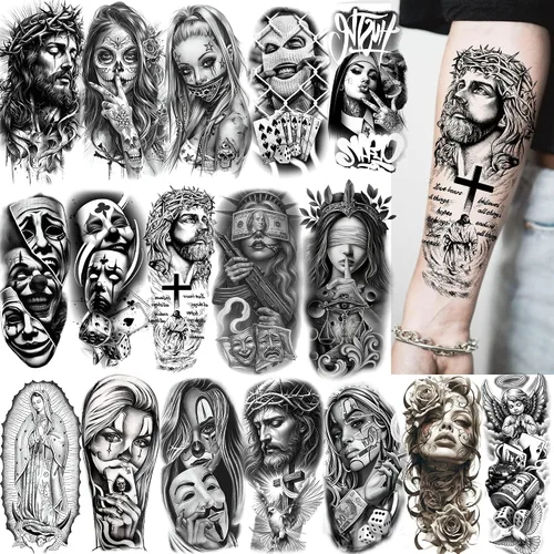 Miniatura 11 de VANTATY - Tatuajes temporales, diseño de flor 011