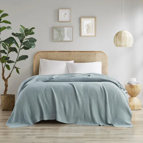 Miniatura 9 de INK+IVY Manta de punto Bree para cama, sofá y sillón, ligera, transpirable, suave y acogedora para verano, tamaño King (108 x 90 pulgadas)