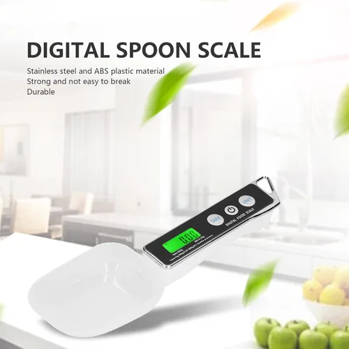 Miniatura 3 de Cuchara medidora digital de alimentos, escala electrónica de cuchara medidora de cocina para cocinar hornear, taza de medición inteligente ajustable