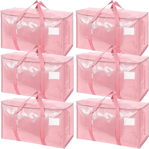 Miniatura 16 de TICONN Paquete de 2 bolsas de mudanza extra grandes resistentes con cremalleras y asas de transporte, bolsas de almacenamiento duraderas