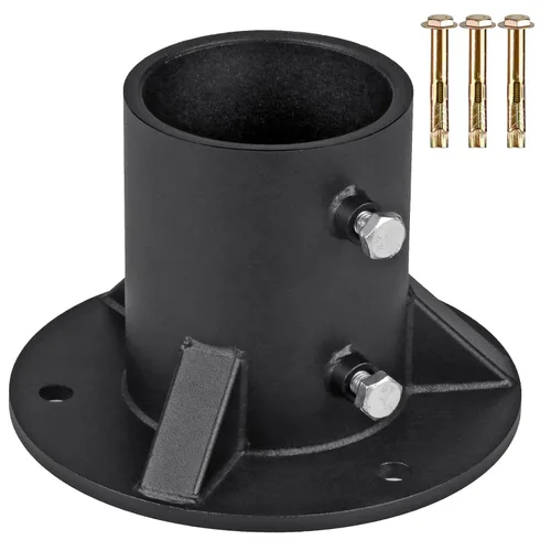 Insaga Bridas de suelo para poste de valla de eslabones de cadena, brida de base de 3 pulgadas, anclaje sólido para fijar la valla/buzón/postes