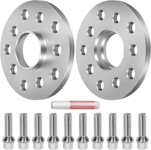 ECCPP 2 piezas de espaciador de rueda de 5 pernos 5x100 y 5x112, espaciador de rueda de 10 mm 57,1 mm se ajusta para 14x1,5 57,1 mm para Volkswagen