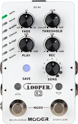 Miniatura 11 de Pedal de guitarra con máquina de batería MOOER con 121 ritmos de batería, 11 estilos musicales, 7 ranuras de ritmo, función de relleno, botón