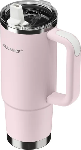 Miniatura 27 de Para café helado y licuados de frutas - Nunca vuelvas a beber de una tapa mohosa: vaso higiénico de 20 onzas, tapa 100% a prueba de fugas y boquilla