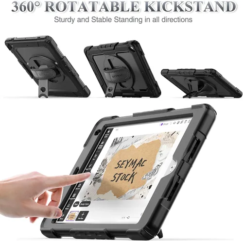 Miniatura 3 de SEYMAC stock Funda para iPad de 6ª / 5ª Generación Funda/Air 2 / Pro de 9.7 pulgadas, Protección Resistente con Protector de Pantalla, con Soporte
