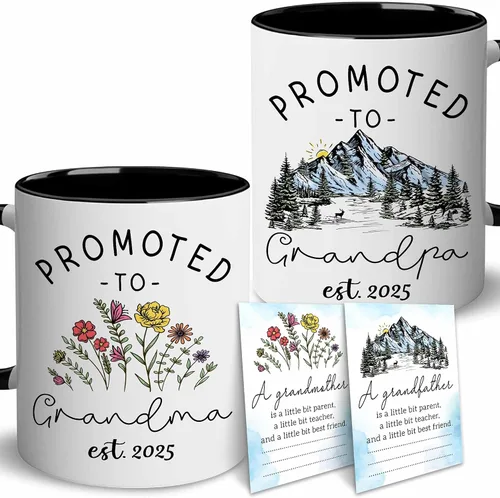 Miniatura 9 de BSQUIELE Regalos de Navidad para padres primerizos - Regalos para padres 2026 - Promovido a mamá y papá - Regalo para padres esperando - Tazas