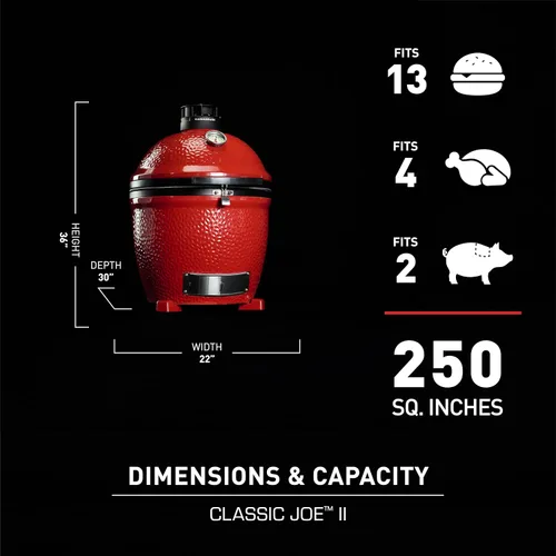 Miniatura 4 de Kamado Joe Classic Joe Series II - Parrilla de carbón de cerámica independiente de 18 pulgadas y ahumador con bisagra AirLift, ventilación superior