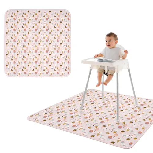 Miniatura 76 de BapronBaby Adventure Awaits - Tapete impermeable para debajo de sillas altas, suelos, mesas, tiempo de juego o artes y manualidades, lavable a
