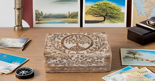 Miniatura 15 de Gran regalo de cumpleaños y inauguración de la casa, joyero de madera decorativo hecho a mano con talla del árbol de la vida, organizador, recuerdo