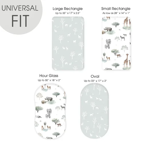 Miniatura 5 de Juego de sábanas ajustadas ultra suaves para cuna, 2 unidades, ajuste universal para moisés, cuna, cesta de Moisés, colchón ovalado y rectangular