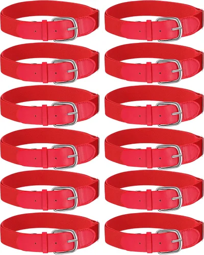 Hercicy 12 cinturones de béisbol, cinturones de sóftbol a granel para adultos y jóvenes, cinturón de fútbol ajustable para niños y niñas