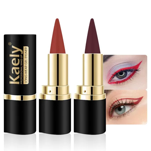 Miniatura 15 de evpct Delineador de ojos de gel negro y marrón 2 en 1, impermeable, a prueba de manchas, para Waterline, juego de pomadas de crema de cejas