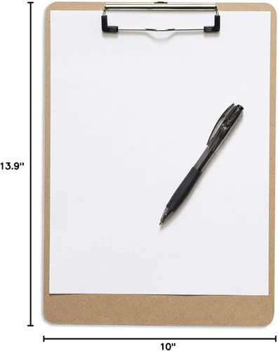 Miniatura 9 de Portapapeles tamaño carta con clip de perfil bajo (juego de 5) – Portapapeles de madera a granel, portapapeles de alta resistencia, suministros
