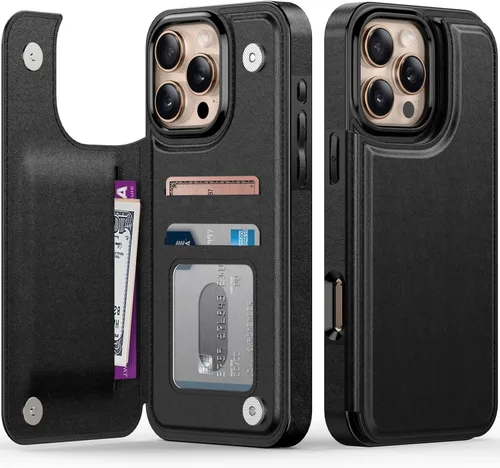Miniatura 141 de FUNMIKO Funda tipo cartera para iPhone 13 con tarjetero, bloqueo RFID, protección de grado militar y obras de arte impresas con rayos UV, cierre