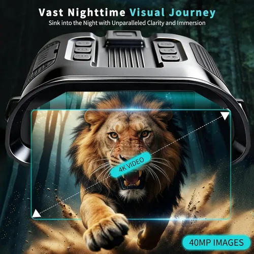 Miniatura 6 de Gafas de visión nocturna para adultos, binoculares de visión nocturna 4K, zoom 8X y batería recargable de 5000 mAh, pantalla HD de 3 pulgadas