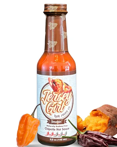 Miniatura 13 de Jersey Girl Hot Sauce Co Salsa Picante Sizzlin' Sin Sodio/Libre de Sal - Hecha con Pimienta Escorpión y Fantasma 5 Oz (Picante) Ingredientes