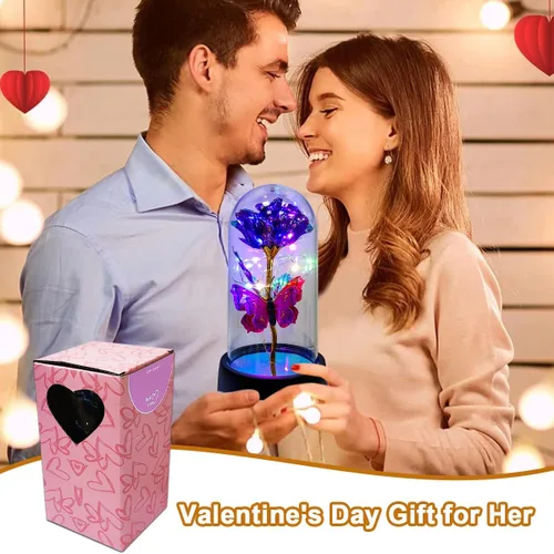 Miniatura 3 de Forever Rose para Mujeres Mamá Esposa, Ideas de Regalos del Día de las Madres Forever Rose, Rosa Galaxia Flor que se Ilumina en Cúpula de Vidrio