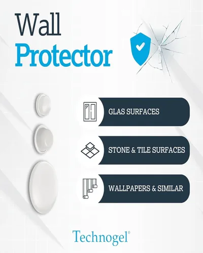 Miniatura 4 de Technogel Protector – Topes de puerta transparentes para despegar y pegar, protectores de suelo para patas de silla, almohadillas de parachoques que