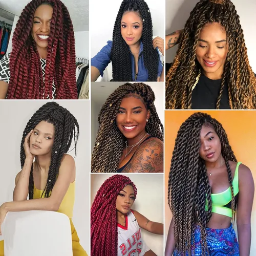 Miniatura 6 de Admutty - Extensiones de pelo trenzadas Havana Twist de 30,48 cm, 6 paquetes de trenzas de ganchillo Havana Twist senegalés, trenzas Jumbo Havana 2#